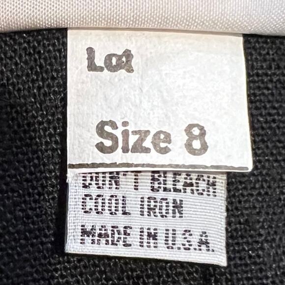 Vintage 90s ACT I Black Linen Dress Rainbow Strappy Back Size S M - Picture 8 of 10